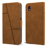 For Samsung Galaxy A01 Core Flip Cover Case ( Stitched Leather with Magnetic Closure)