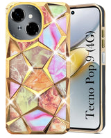 For Tecno Pop 9 4G Back Cover Case Compatible With  ( Dual Design Glitter Sparkle and Detachable Diamond Print Case | Soft and Flexible)