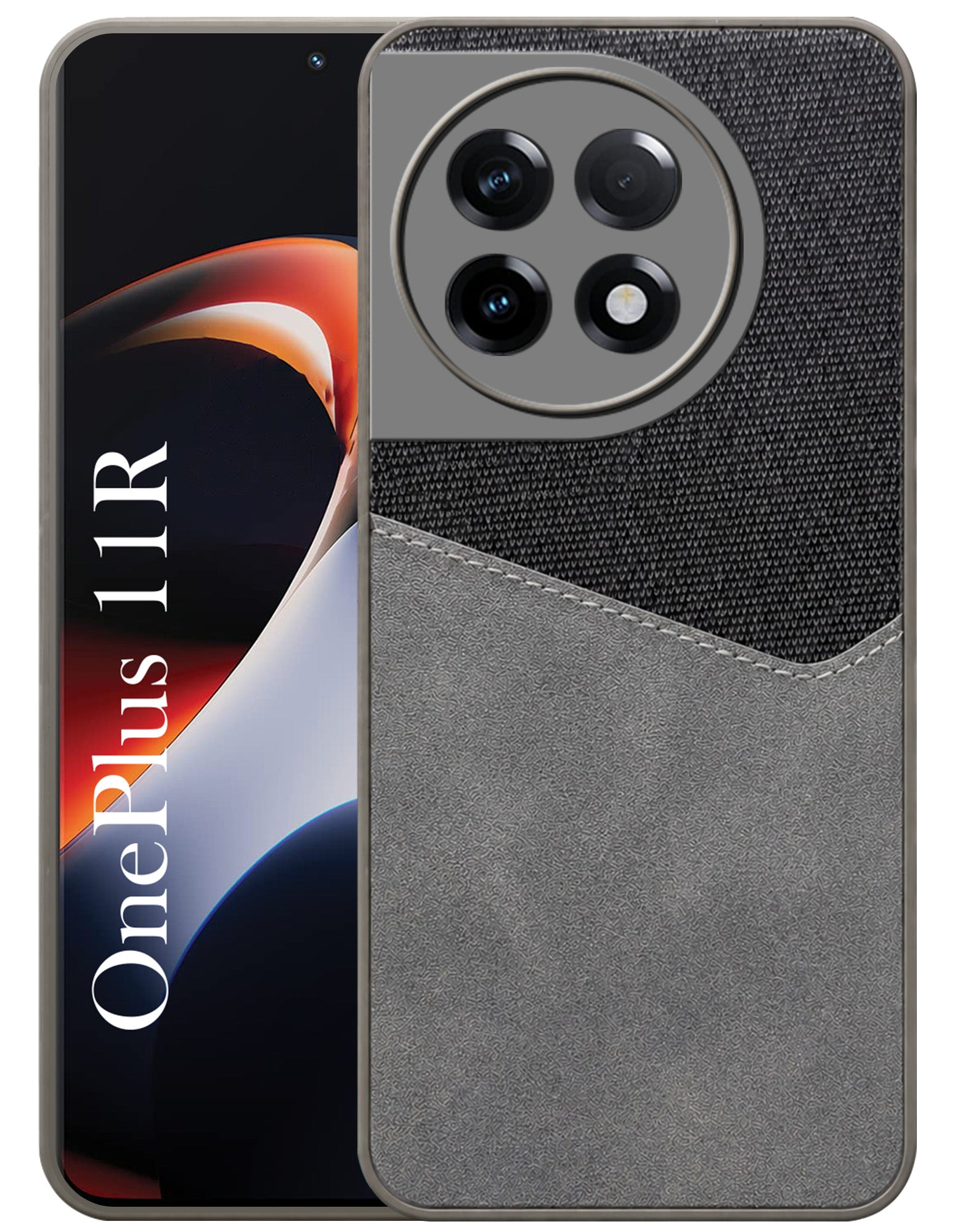 For OnePlus 11R Back Cover Case  (Dual PU Leather Stitch | Professional Minimalist | Soft and Flexible)
