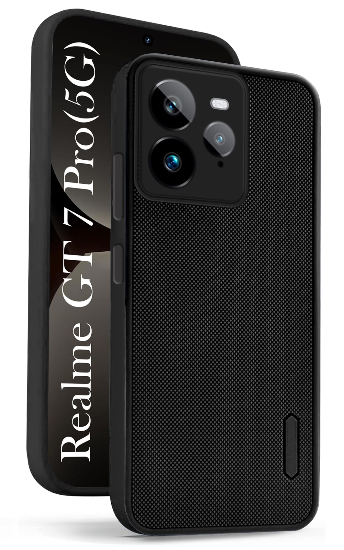 For Realme GT 7 Pro Back Cover Case ( Textured Grip Design | Camera Protetion | Slim and Light Weight | Soft Touch and Feel | Black )