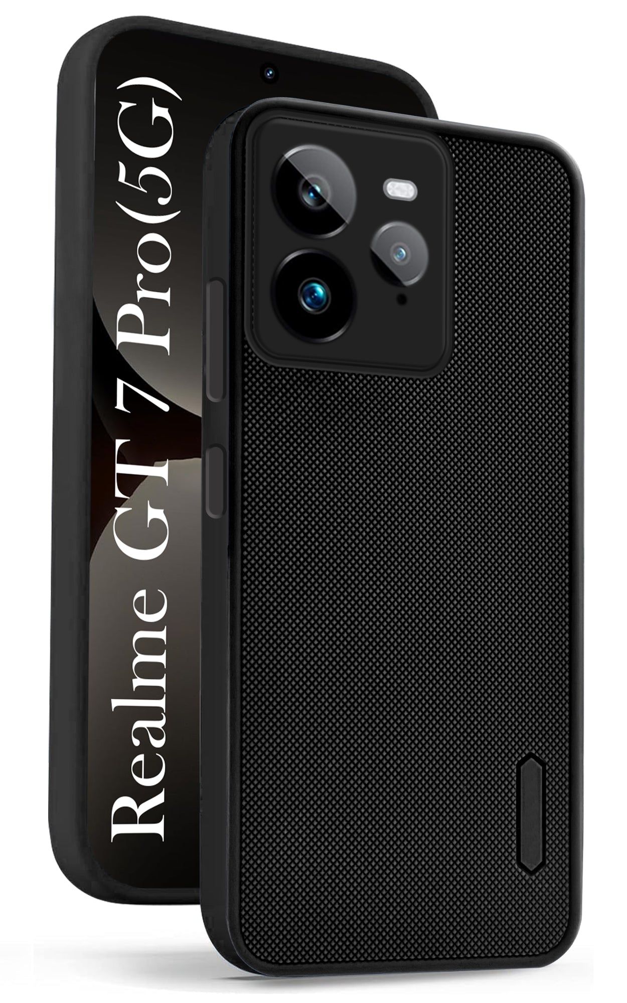 For Realme GT 7 Pro Back Cover Case ( Textured Grip Design | Camera Protetion | Slim and Light Weight | Soft Touch and Feel | Black )