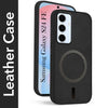 For Samsung Galaxy S24 FE Back Cover Case Leather Finish (MagSafe Compatible Wireless Charging | Soft Touch | Camera Bump Protection)