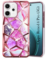 For Oppo Reno14 Pro 5G | Oppo Reno 14 Pro 5G Back Cover Case Compatible With ( Dual Design Glitter Sparkle and Detachable Diamond Print Case | Soft and Flexible)