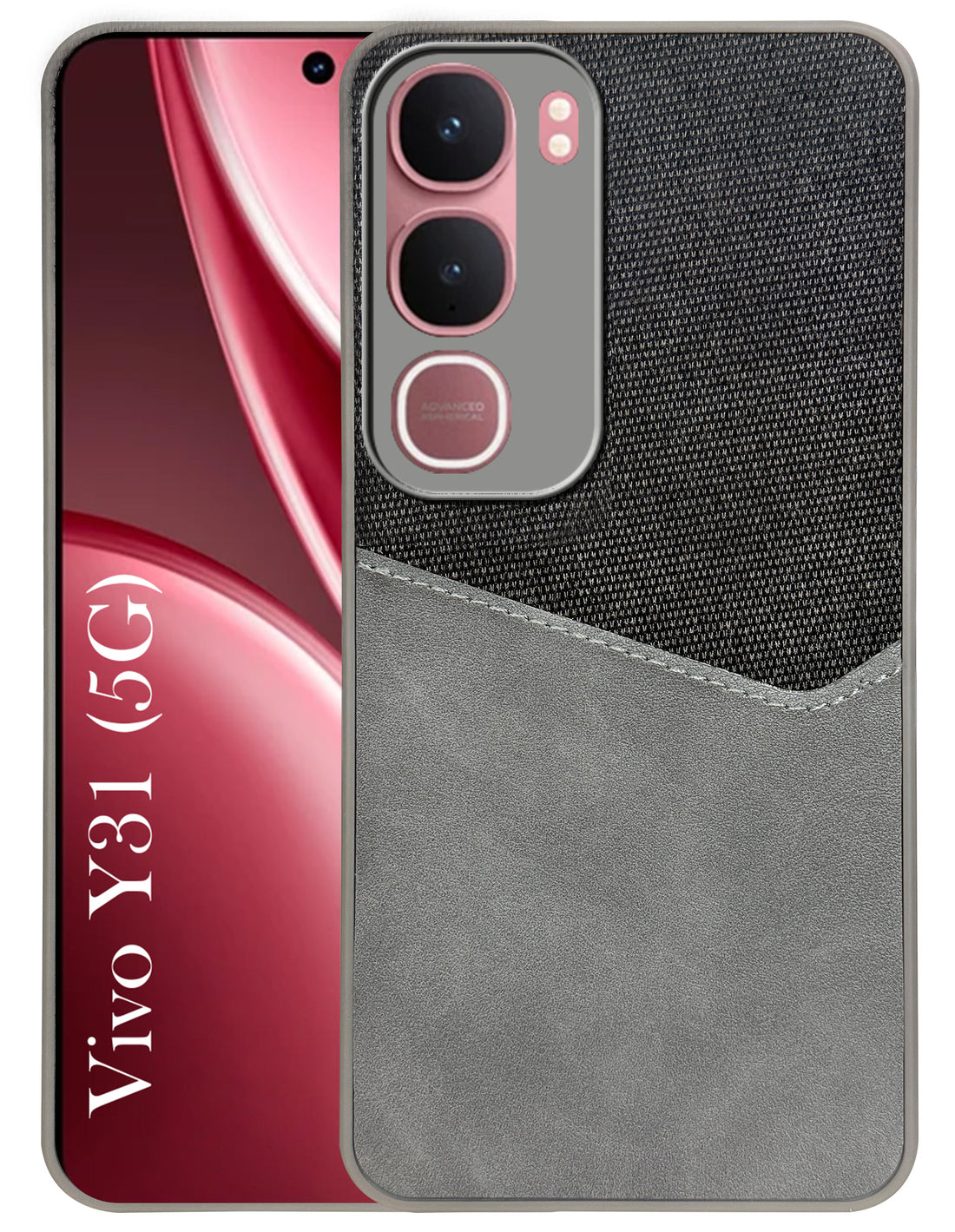 For Vivo Y31 5G Back Cover Case (Dual PU Leather Stitch | Professional Minimalist | Soft and Flexible)