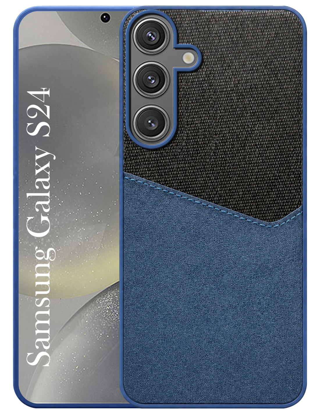For Samsung Galaxy S24 Back Cover Case (Dual PU Leather Stitch | Professional Minimalist | Soft and Flexible)