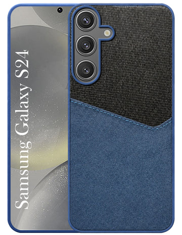 For Samsung Galaxy S24 Back Cover Case (Dual PU Leather Stitch | Professional Minimalist | Soft and Flexible)