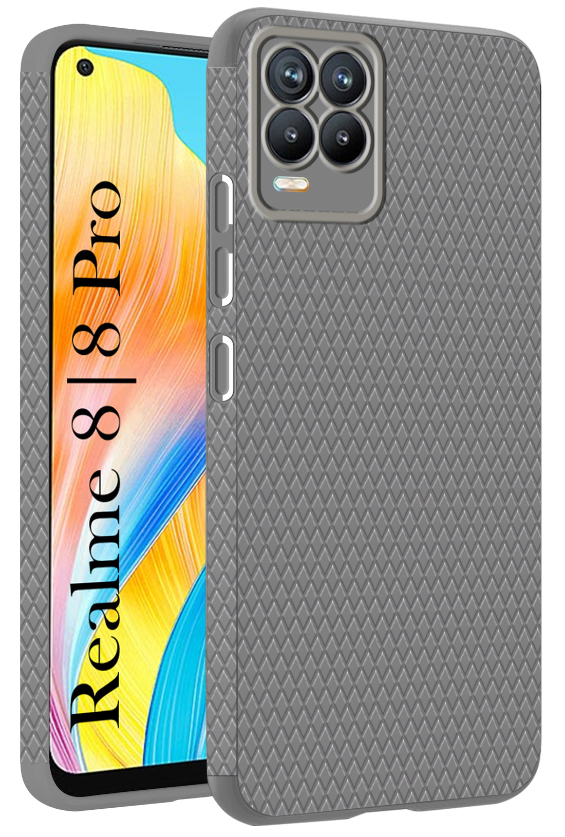 For Realme 8 | Realme 8 Pro Back Cover Case (Liquid Silicone | Side Grip | Camera Protection)