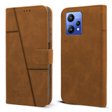 For Realme Narzo 50 Pro 5G Flip Cover Case ( Stitched Leather with Magnetic Closure)