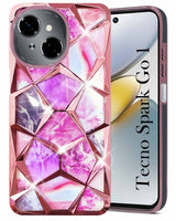For Tecno Spark Go 1  Back Cover Case ( Dual Design Glitter Sparkle and Detachable Diamond Print Case | Soft and Flexible)