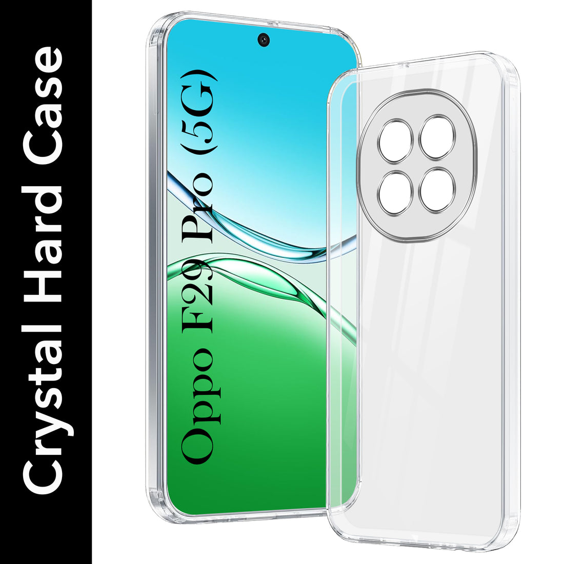 For Oppo F29 Pro Back Cover Case (Hybrid Crystal Panel with Side Soft PU | Camera Protection | HD Clear Shockproof)