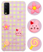 For Vivo Y20 | Y20i Back Cover Case (3D Cute Cartoons | Hard Back Side Soft | Matte Premium Finish | HD Printing)