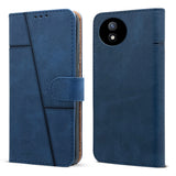 For Vivo Y02 Flip Cover Case (Stitched Leather Finish | Magnetic Closure | Inner TPU | Foldable Stand | Wallet Card Slots)