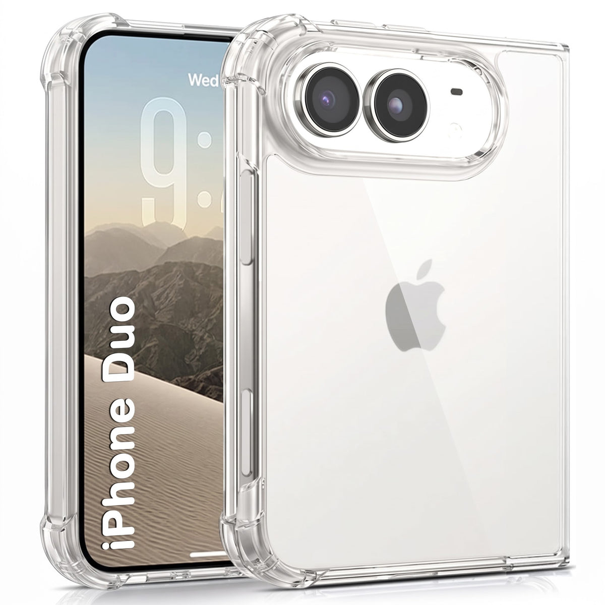 For Apple iphone Duo Back Cover Shockproof Crystal-Clear (Drop & Camera Protection | Hard Polycarbonate)