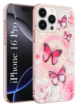 For Apple iPhone 16 Pro Back Cover Case (Cute Floral Design | Flower Print for Girls | MagSafe Compatible Wireless Charging)