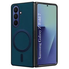 For Samsung Galaxy Z Fold 7 Back Cover Case Leather Finish (MagSafe Wireless Charging Compatible | Inside Microfiber Cloth)