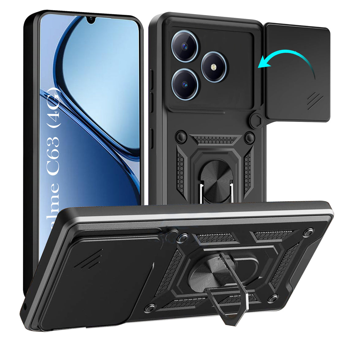 For Realme C63 4G Back Cover Case (Hybrid Dual Armor Polycarbonate)