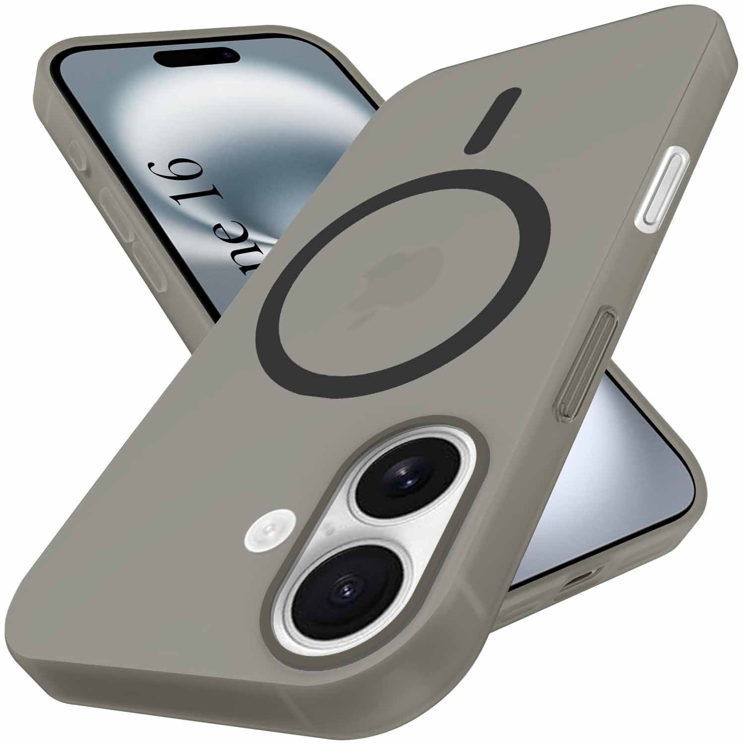 For Apple iPhone 16 Back Cover Case (Frosted Matte Feel | MagSafe Compatible Wireless Charging | Polycarbonate Material)