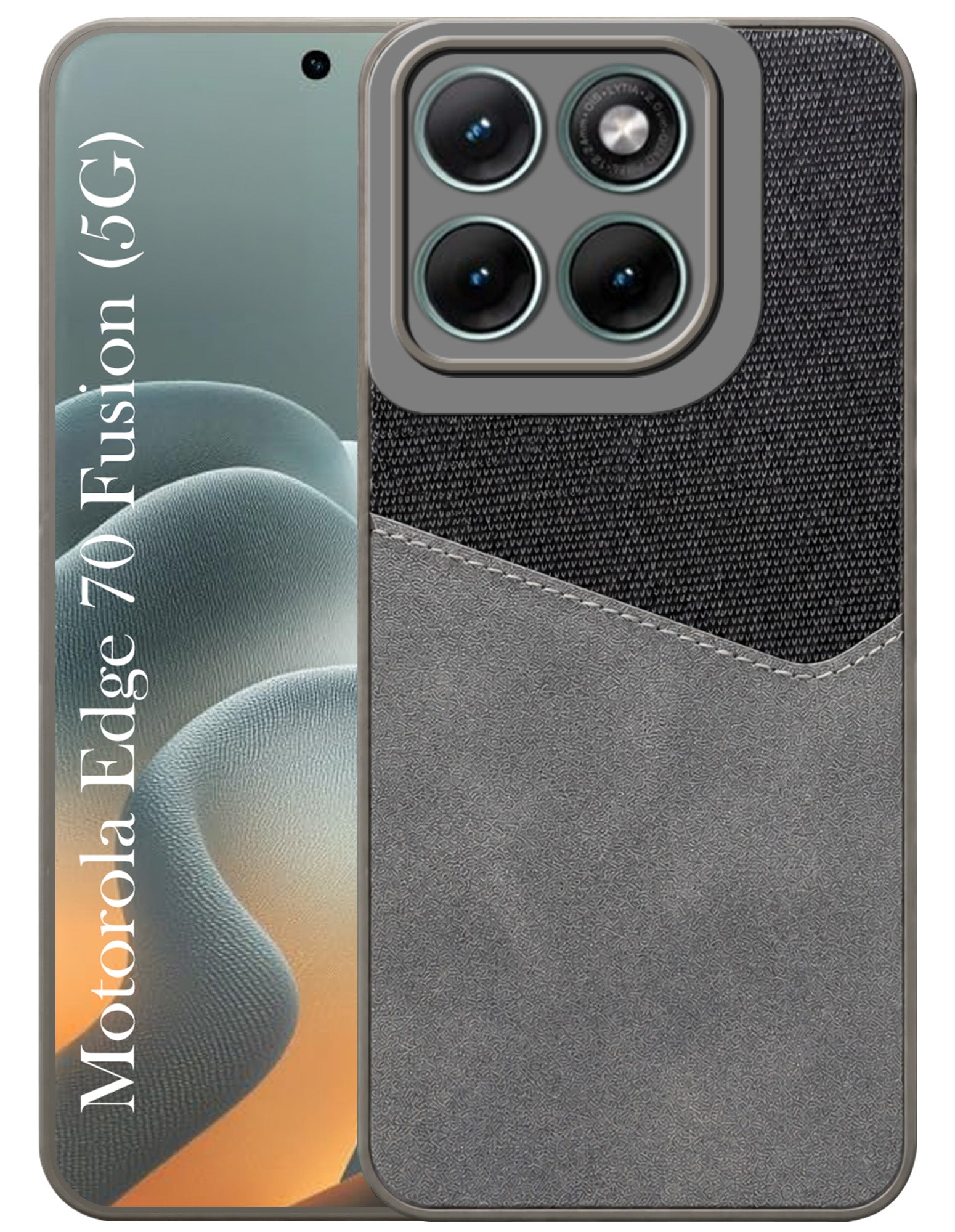 For Motorola Moto Edge 70 Fusion Back Cover Case (Dual PU Leather Stitch | Professional Minimalist | Soft and Flexible)