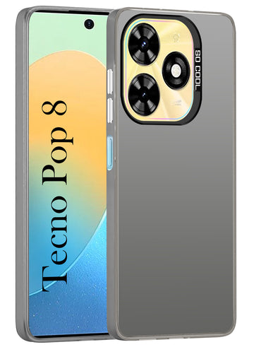 For Tecno Pop 8 Hard Back Cover Case (Velvet Touch | Professional Glossy Finish | Camera Protection Bump)