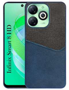 For Infinix Smart 8 HD Back Cover Case (Dual PU Leather Stitch | Professional Minimalist | Soft and Flexible)