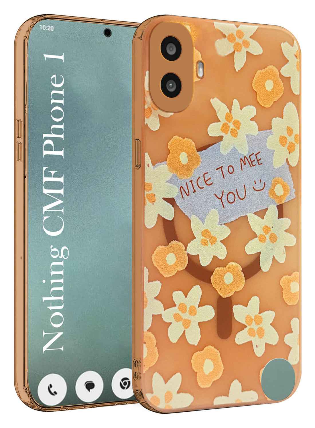 For Nothing CMF Phone 1 Back Cover Case (Cute Floral Design | Flower Print for Girls | MagSafe Compatible Wireless Charging)