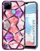 For Realme C21Y | C25Y Back Cover Case ( Dual Design Glitter Sparkle and Detachable Diamond Print Case | Soft and Flexible)