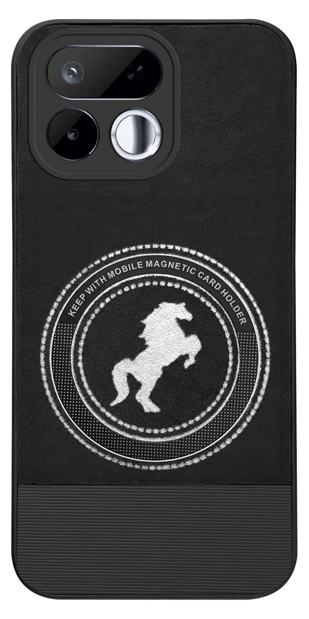 For Realme 16T 5G Back Cover Case PU Leather Finish (Professional Minimalist Texture | MagSafe Compatile | Camera Protection | Sleek Sober Formal)