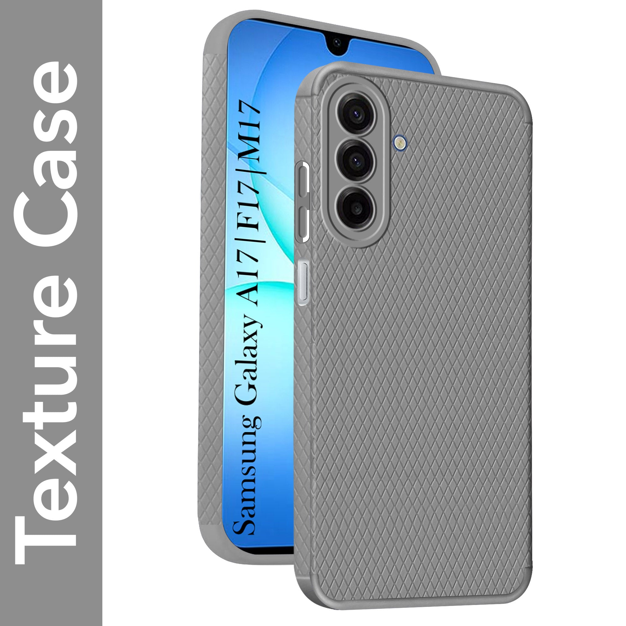 For Samsung Galaxy A17 | Samsung F17 | Samsung M17 5G Back Cover Case Liquid Silicone (Camera Protection | Side Grip Texture | Soft and Flexible)