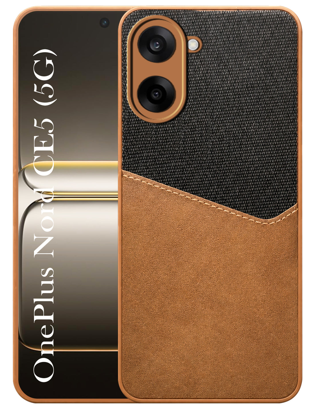 For Oneplus Nord CE 5 Back Cover Case (Dual PU Leather Stitch | Professional Minimalist | Soft and Flexible)