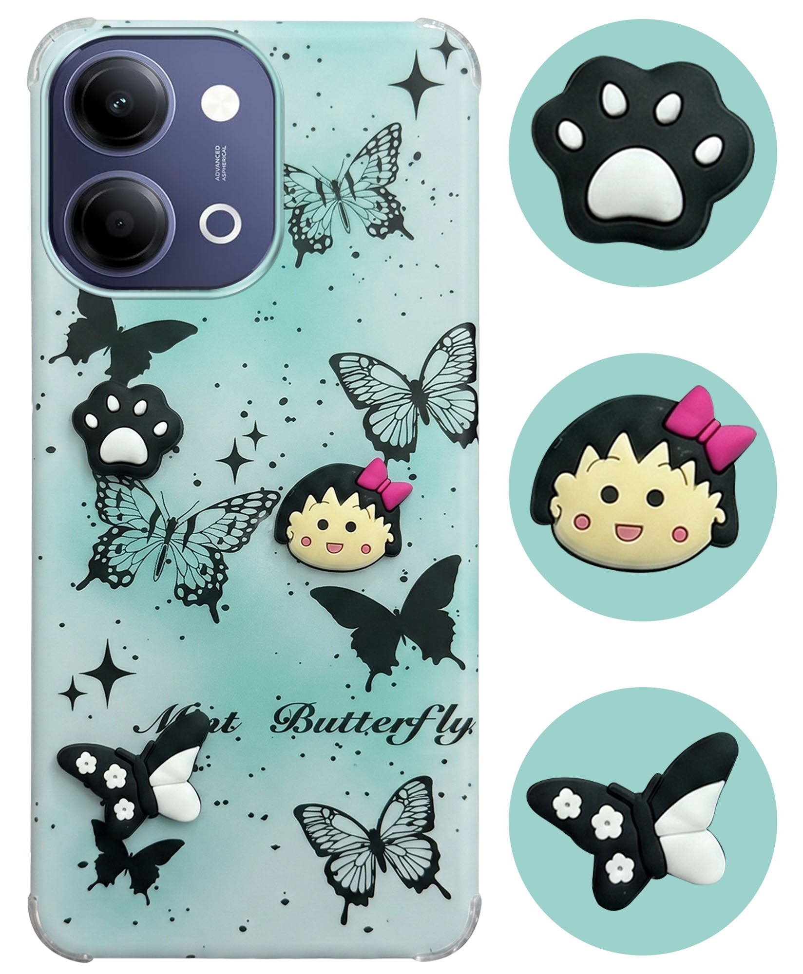 For Vivo iQOO Z11 Lite Back Cover Case (3D Cute Cartoons | Hard Back Side Soft | Matte Premium Finish | HD Printing)