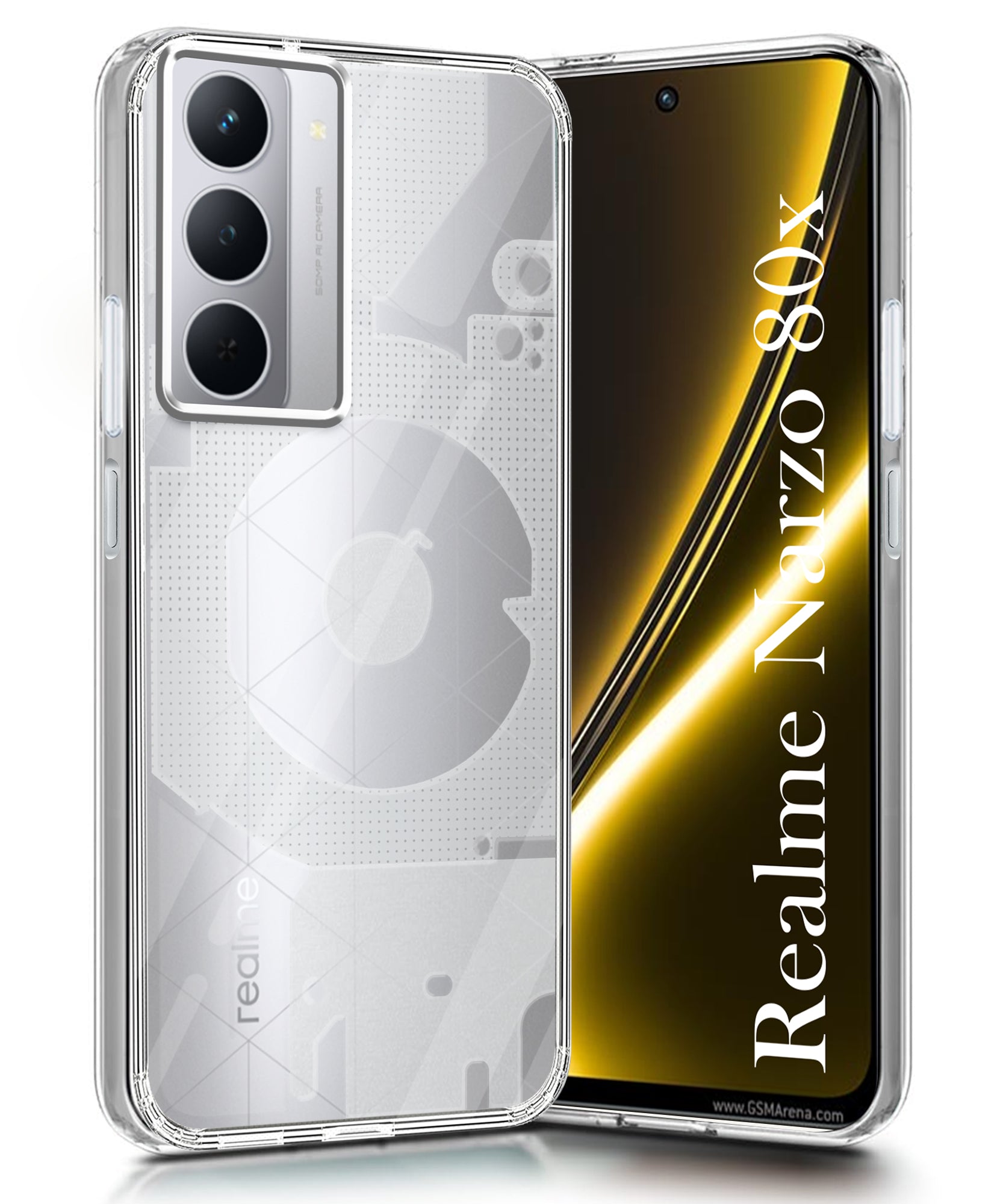 For Realme Narzo 80x Back Cover Back Cover(Silicone Matte Shockproof Case with Camera Protection | Soft and Flexible | Transparent)
