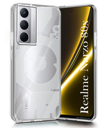 For Realme Narzo 80x Back Cover Back Cover(Silicone Matte Shockproof Case with Camera Protection | Soft and Flexible | Transparent)