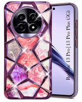 For Realme 13 Pro | Realme 13 Pro Plus Back Cover Case (Dual Design Glitter Sparkle and Detachable Diamond Print Case | Soft and Flexible)