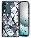 For Vivo Y19 | Vivo Y19e | Vivo T4 Lite Back Cover Case Girls (Dual Design Glitter Sparkle and Detachable Diamond Print Case | Soft and Flexible)