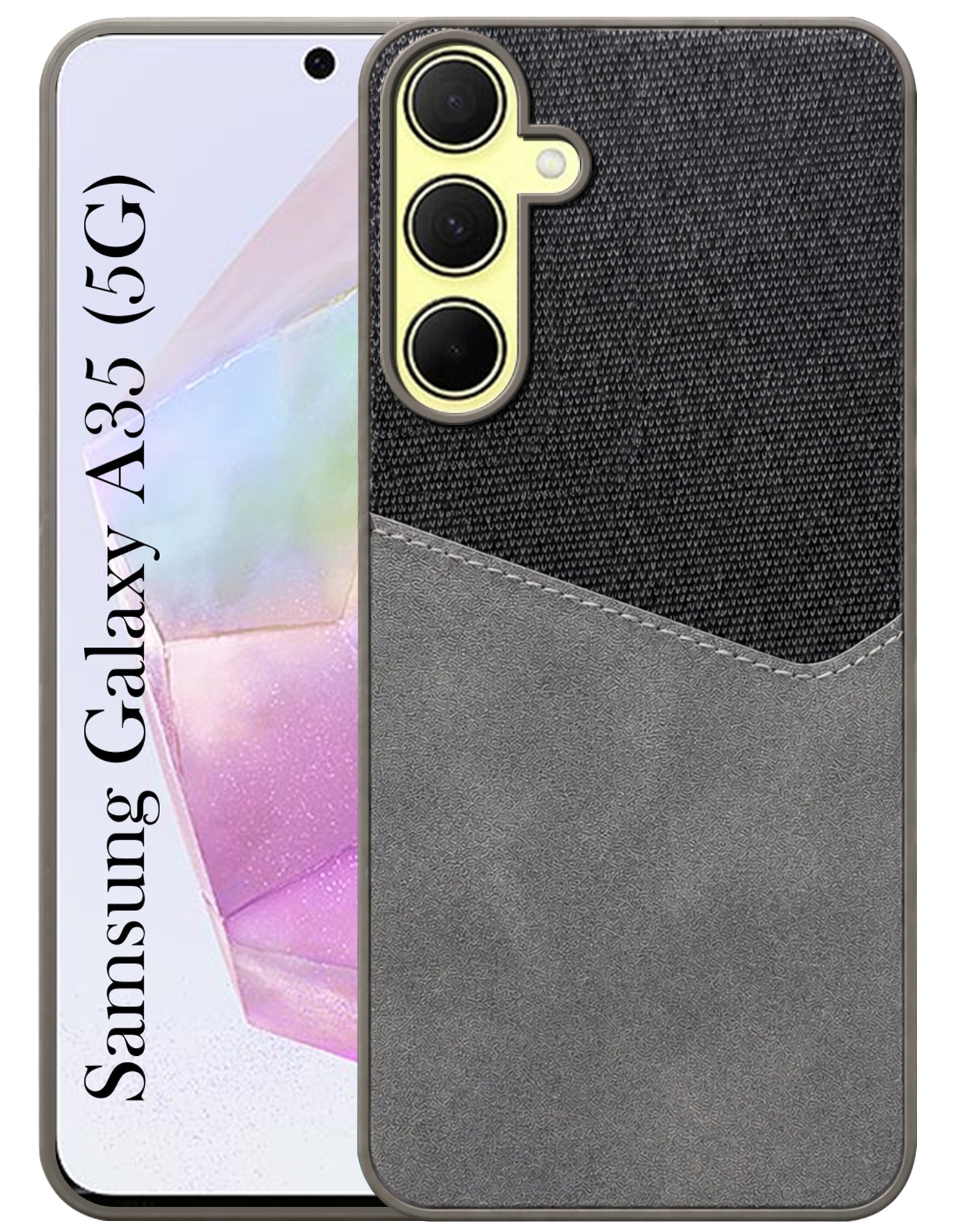 For Samsung Galaxy A35 Back Cover Case (Dual PU Leather Stitch | Professional Minimalist | Soft and Flexible)