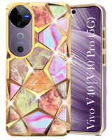 For Vivo V40 | Vivo V40 Pro 5G Back Cover Case ( Dual Design Glitter Sparkle and Detachable Diamond Print Case | Soft and Flexible)