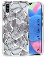 For Samsung Galaxy A30s Back Cover Case (Dual Design Glitter Sparkle and Detachable Diamond Print Case | Soft and Flexible)