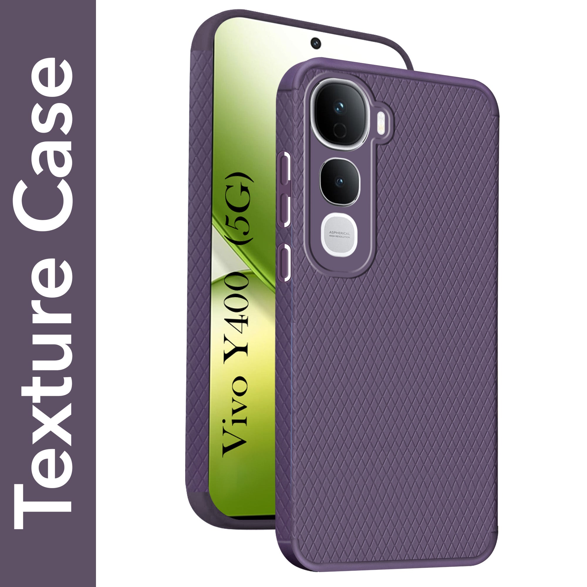 For Vivo Y400 Back Cover Case (Camera Protection | Side Grip Texture | Soft and Flexible)