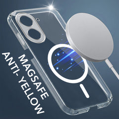 For Poco C71 Back Cover Case Lifetime Anti-Yellow MagSafe Compatible Clear (Sleek Hard Crystal | Shockproof and Camera Protection)