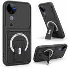 For Vivo V40 | Vivo V40 Pro 5G Back Case Cover Metallic (Hybrid Armor Kickstand | MagSafe Compatible | Camera Protection Shockproof)