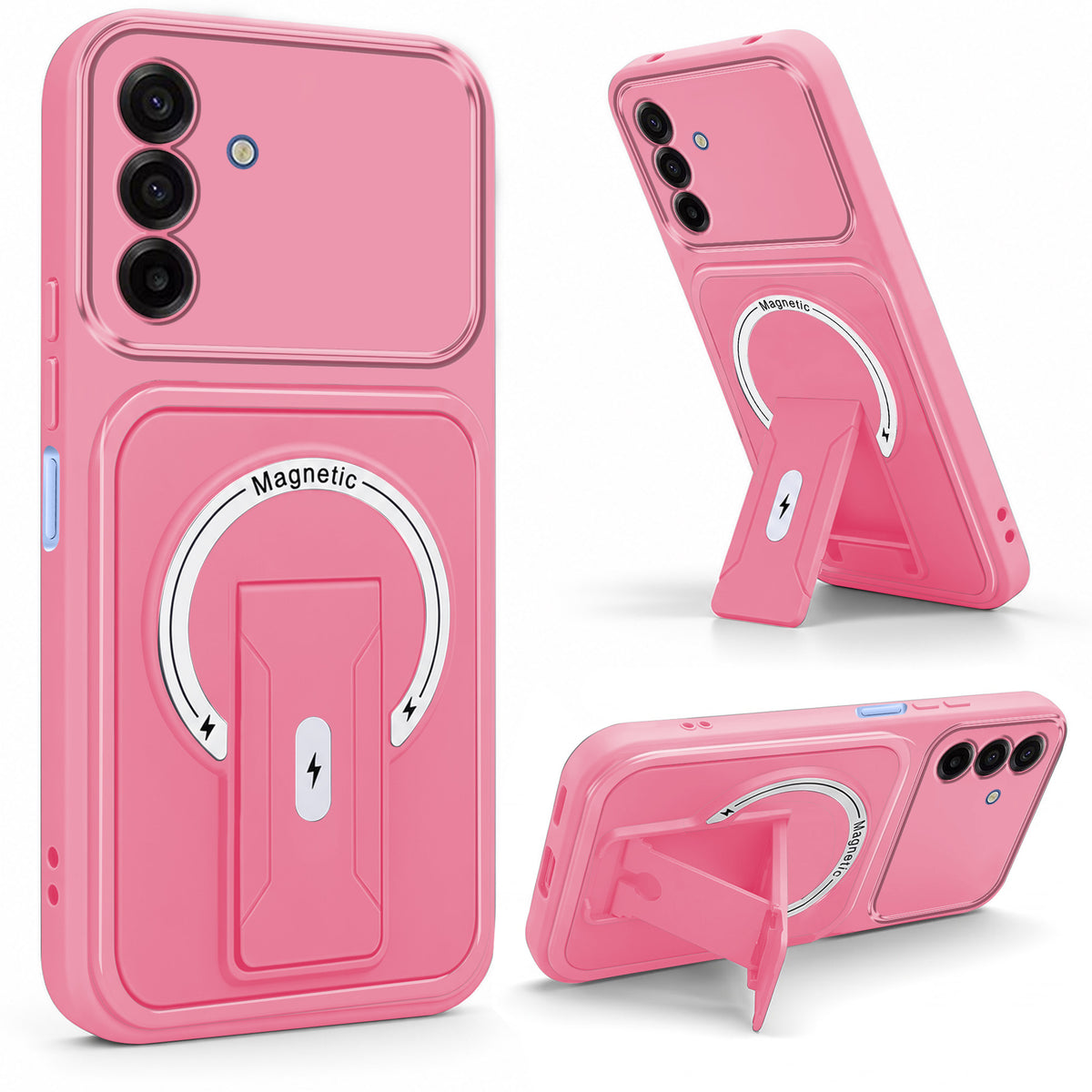 For Samsung Galaxy A17 | F17 | M17 5G Back Case Cover Metallic (Hybrid Armor Kickstand | MagSafe Compatible | Camera Protection Shockproof)