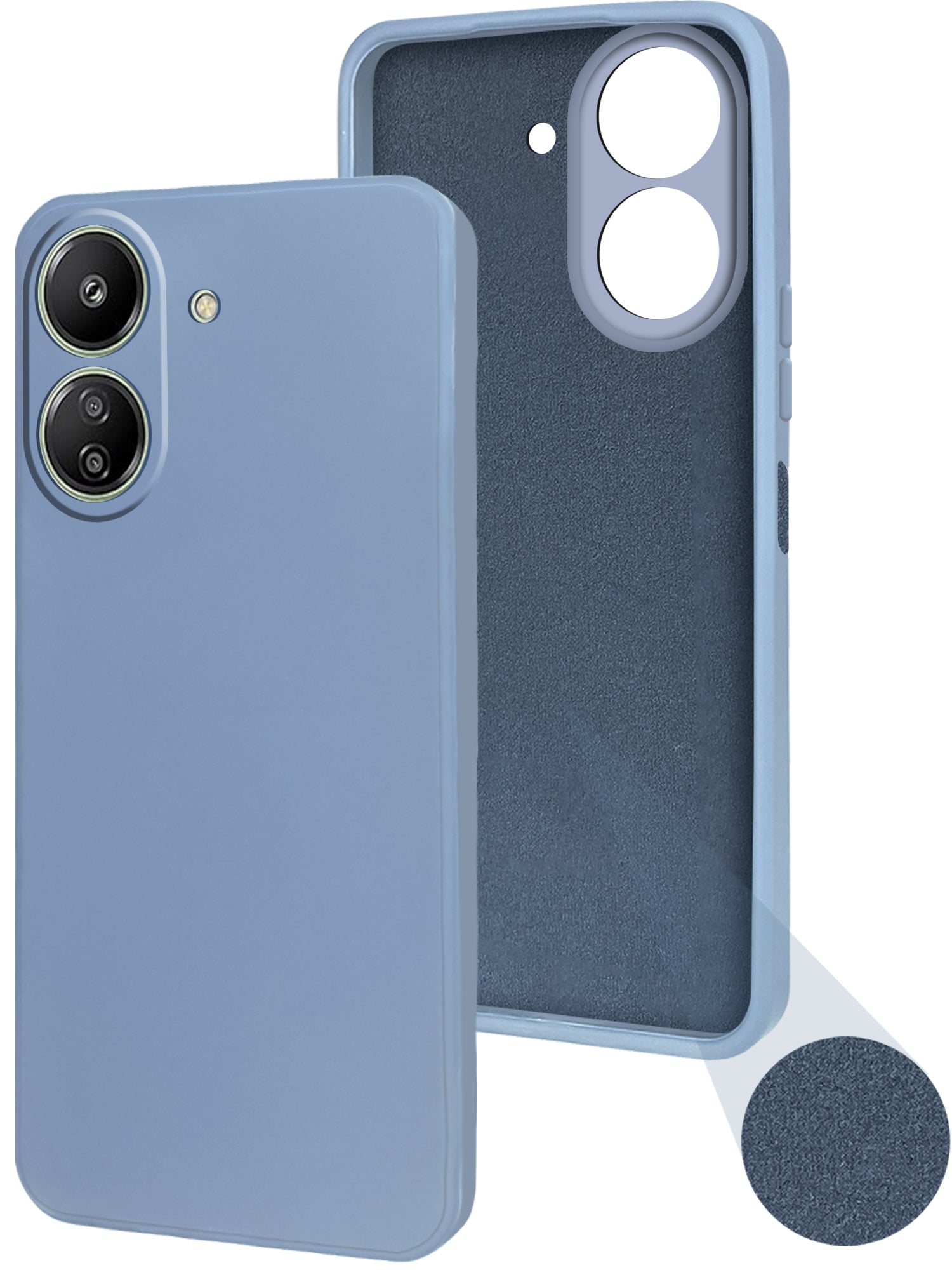 For Poco C65 Back Cover Case (Matte Finish Silicone with Inside Fiber Cloth )