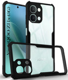 For Vivo iQOO Z11x 5G Back Cover Case Hybrid (Shockproof with Polycarbonate Clear Panel | Professional Black)