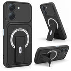 For Poco C81x Back Case Cover Metallic (Hybrid Armor Kickstand | MagSafe Compatible | Camera Protection Shockproof)