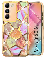 For Vivo Y200e Back Cover Case (Dual Design Glitter Sparkle and Detachable Diamond Print Case | Soft and Flexible)