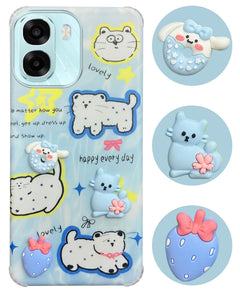 For Oppo A6X | Oppo A6S Back Cover Case (3D Cute Cartoons | Hard Back Side Soft | Matte Premium Finish | HD Printing)