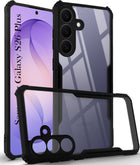For Samsung Galaxy S26 Plus Back Cover Case Hybrid (Shockproof with Polycarbonate Clear Panel | Professional Black)