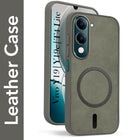 For Vivo Y19 | Vivo Y19e | Vivo T4 Lite Back Cover Case Leather Finish (MagSafe Compatible Wireless Charging | Soft Touch | Camera Bump Protection)