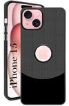 For Apple iPhone 15 Back Cover Case (Elegant PU Leather Finish | Premium Minimalist Professional | Camera Protection Bump)