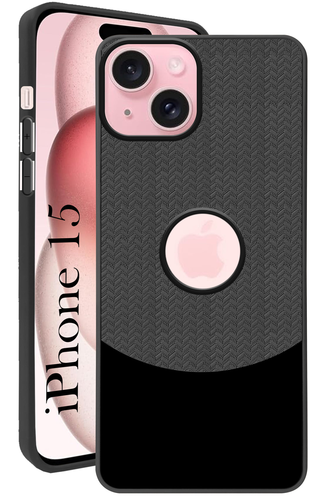 For Apple iPhone 15 Back Cover Case (Elegant PU Leather Finish | Premium Minimalist Professional | Camera Protection Bump)